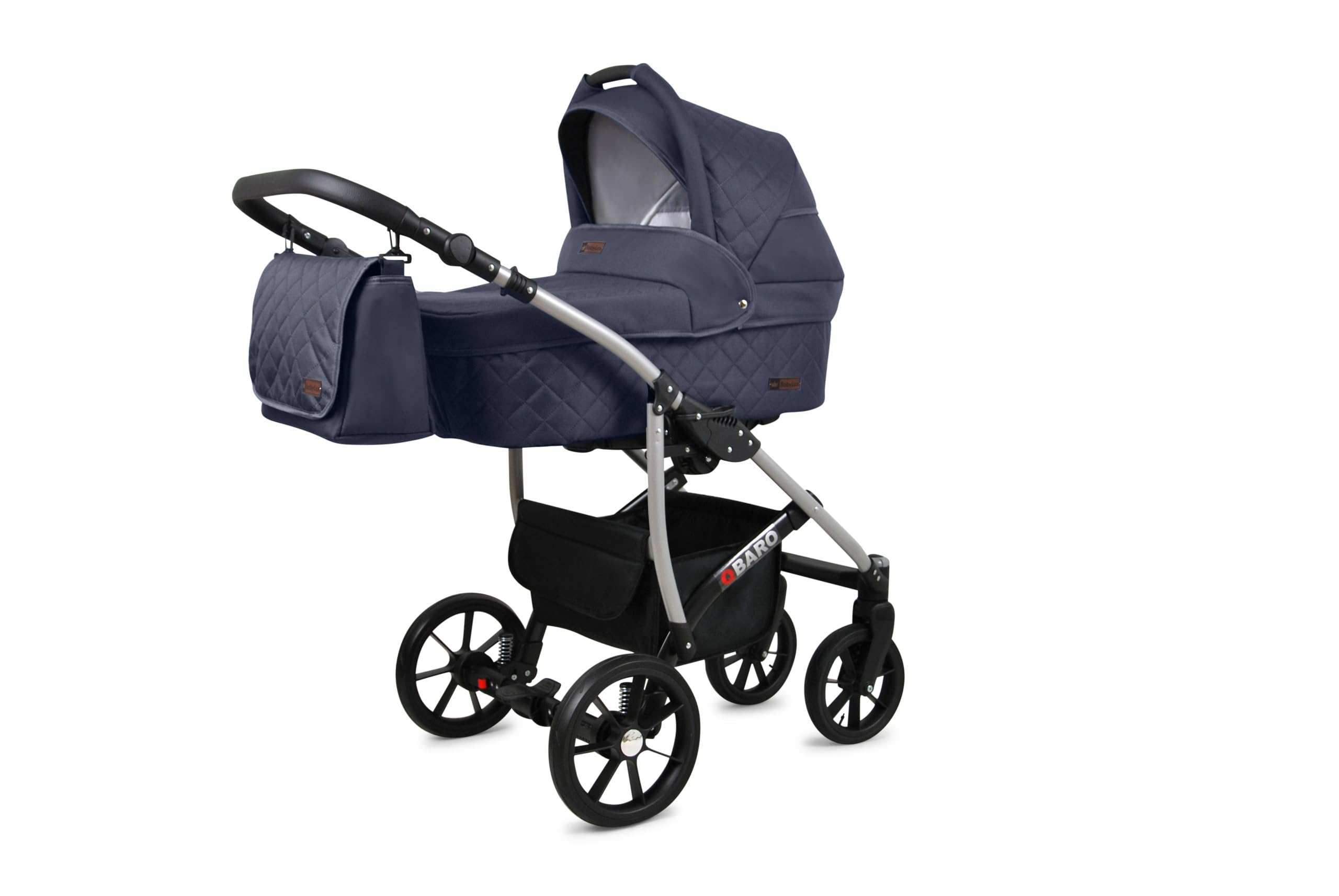 BabyLux® Zestaw wózków dziecięcych 4 w 1 – Qbaro – w zestawie wanienka dla niemowląt, fotelik sportowy, fotelik samochodowy, stacja bazowa ISOFIX – fotelik samochodowy – zestaw wózków dziecięcych