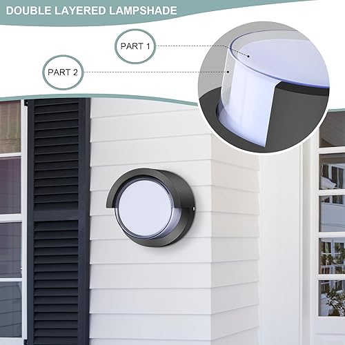 Miniatura 9 de BIRITALO Luces de porche de 18 W 3000 K para exteriores, montaje en pared, lámpara de pared para exteriores, antioxidante, IP65, impermeable, 1800