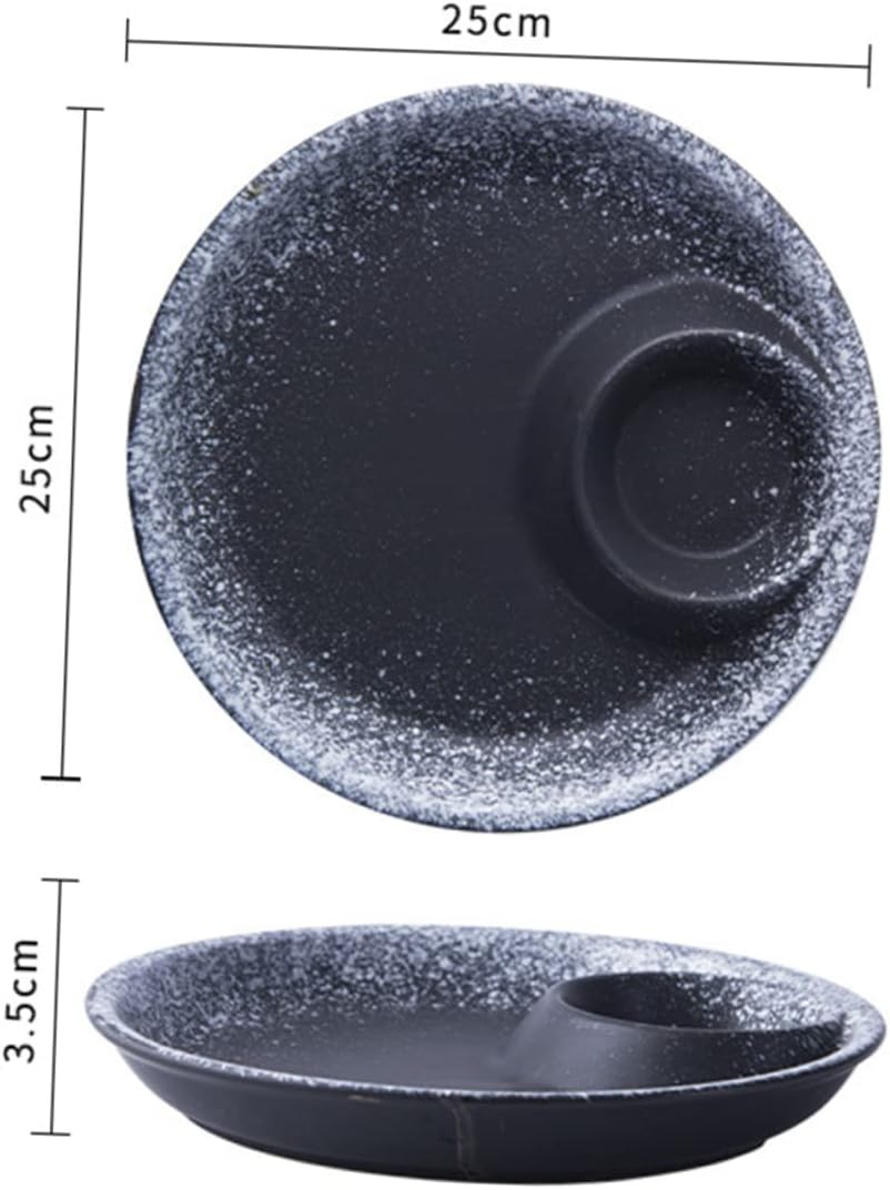 Cabilock Service Plate Skid-resistant Design Ceramic Dumpling Dinner Plate Easy to Clean Use