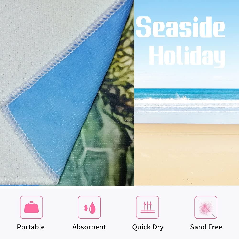 YATOLA Tortue Poncho De Surf Avec Capuche Absorbe L'eau Séchage Rapide Changement De Serviette Pour Homme Et Femme, Peignoir De Bain Poncho De Bain Le Sport Camping, Les Voyages(bleu2 75x110CM