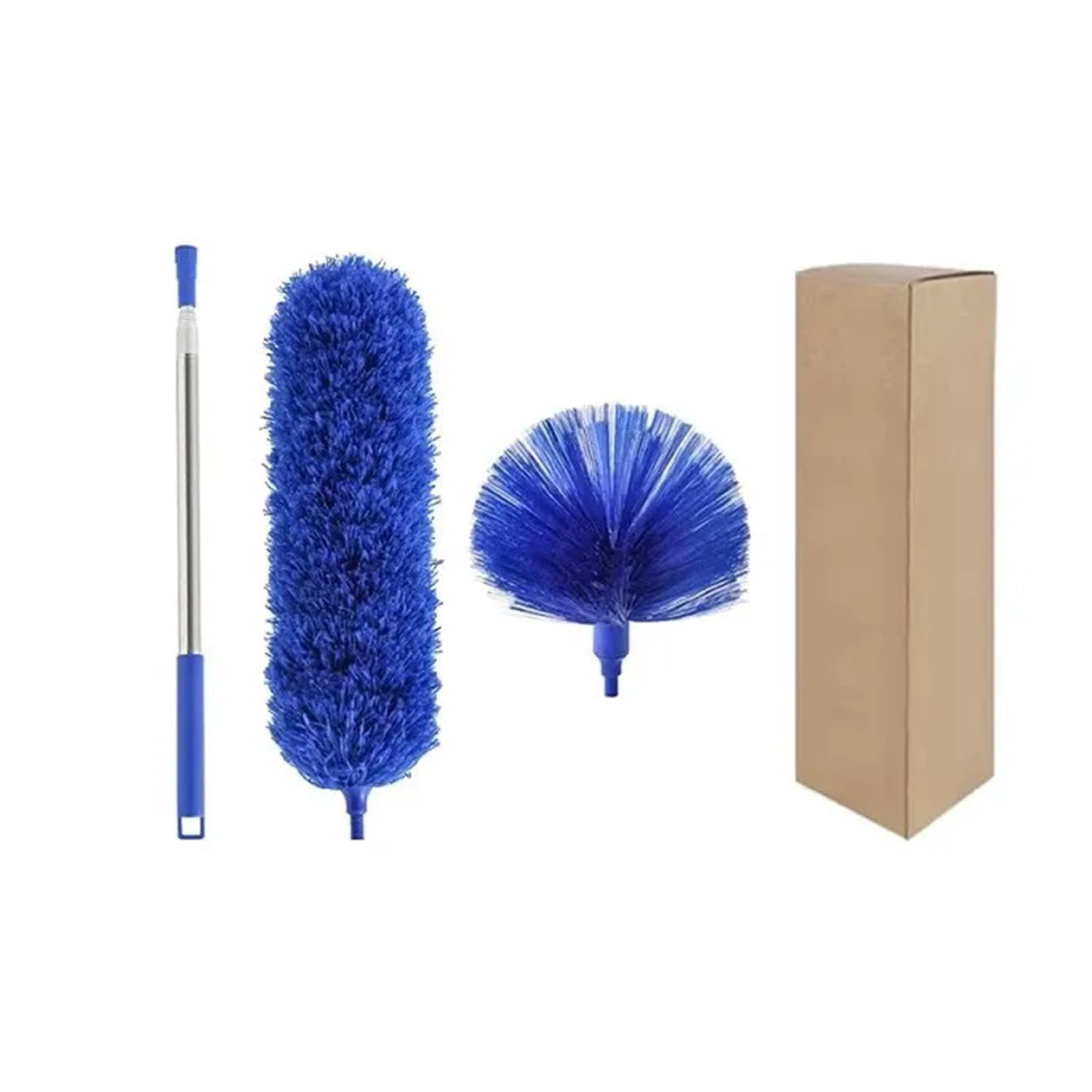 Feather Duster Telescopic Washable Duster Long Extendable 250 cm Multifunctional Microfibre Brush Gap Mop for Spider Web Remover Cleaning(Blue)