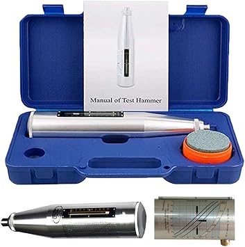 Portable Resiliometer Concrete Rebound Hammer Tester with Test Range 10 to 60Mpa 2.207J Impact Energy High Aluminum Shell Material ASTM GB/T9138 Standard