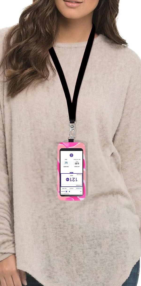 SNK Premium Silicone Case Mixed Colors (Includes Lanyard + Lanyard Patch + Screen Protector) for Omnipod 5 Receiver (Continuous Glucose Monitoring) (Pink/White) by SNK - Image 2