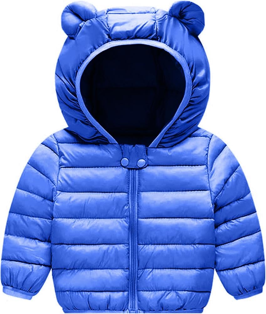 Boys Girls Thermal Mid Length Hooded Puffer Jacket 2-9 Years Teen Zip Up Lightweight Thick Warm Hoodie Cardigan Toddler Kids Winter Cozy Trendy Outwear