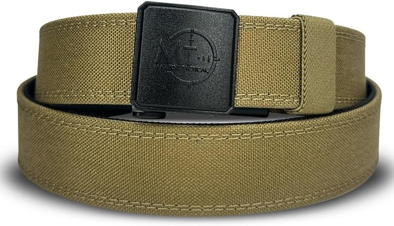 1.5” Gun Belt Reinforced Nylon EDC Belt Adjustable Ratchet Belt with Clamp Buckle, Trim-to-Fit