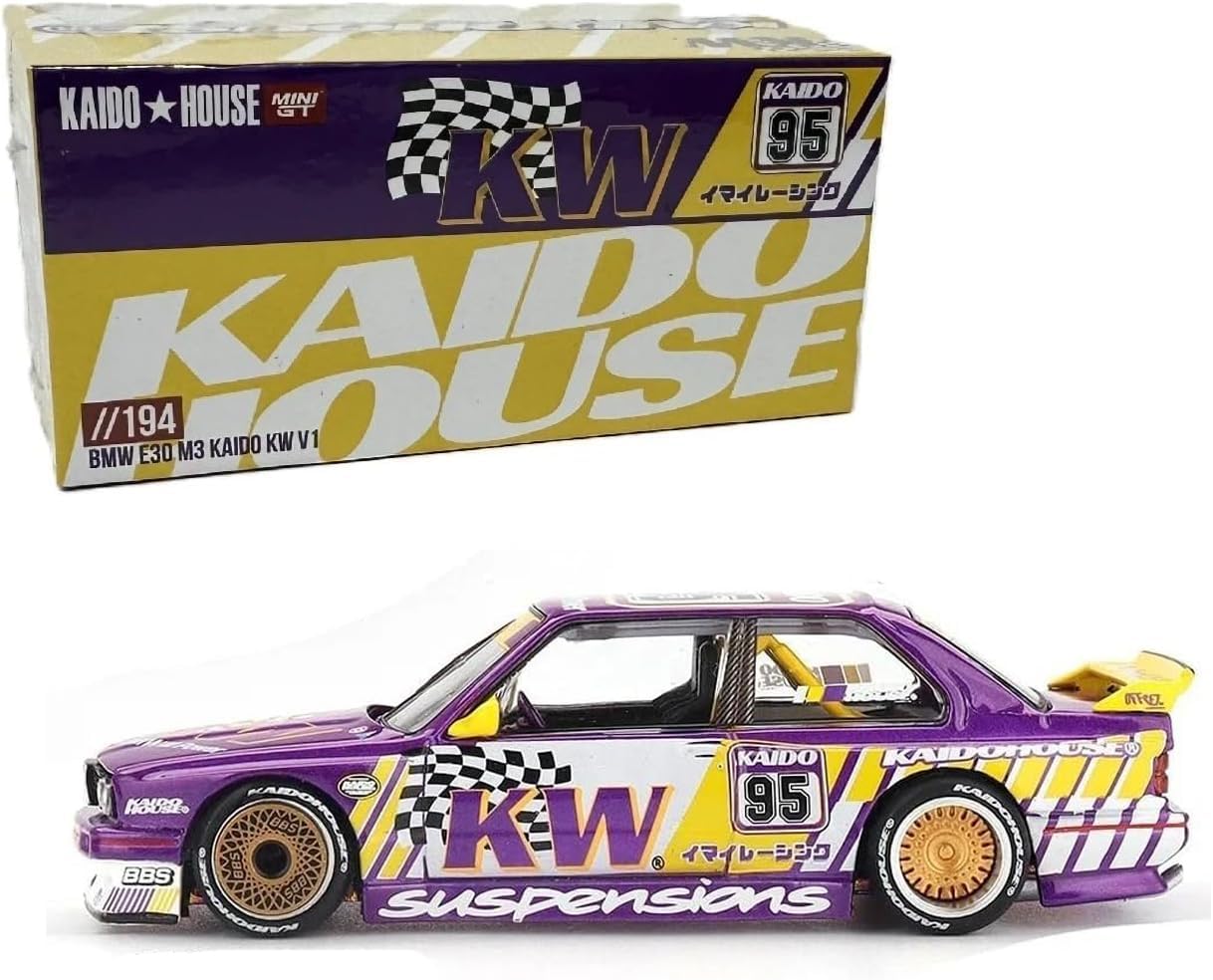 Diecast Model Car Compatible for BMW M3 Kaido KW V1 Purple 1:64 Limited Edition by Kaido House x Mini GT KHMG194