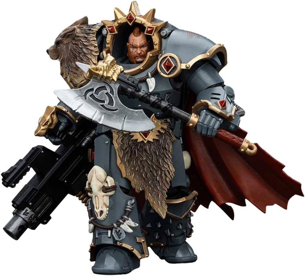 JOYTOY1/18 Warhammer 40,000 Action Figure Space Wolves Hvarl Red-Blade Collection Model Birthday Gift