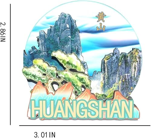 Miniatura 3 de China Huangshan - Imán para nevera de madera, 3D, monumentos de viaje, coleccionables, recuerdos, decoración hecha a mano, -147
