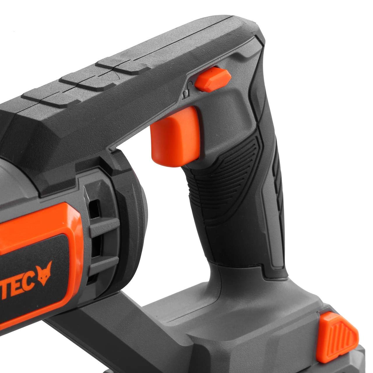 Sierra de sable a batería 20V FUXTEC FX-E1SS20 – con batería de 2.0 Ah y cargador de 1A – incl. 1 cuchilla, carrera de corte 220mm – sin cable - velocidad máxima 3.000rpm