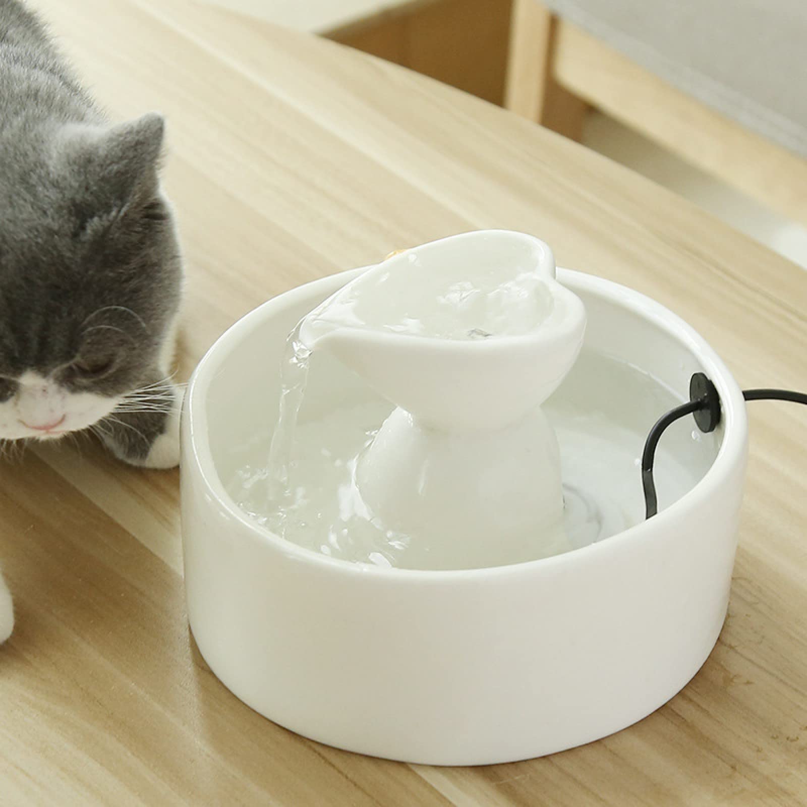 Cat Water Fountain Ceramic Lotus Pet Fountain Dog Water