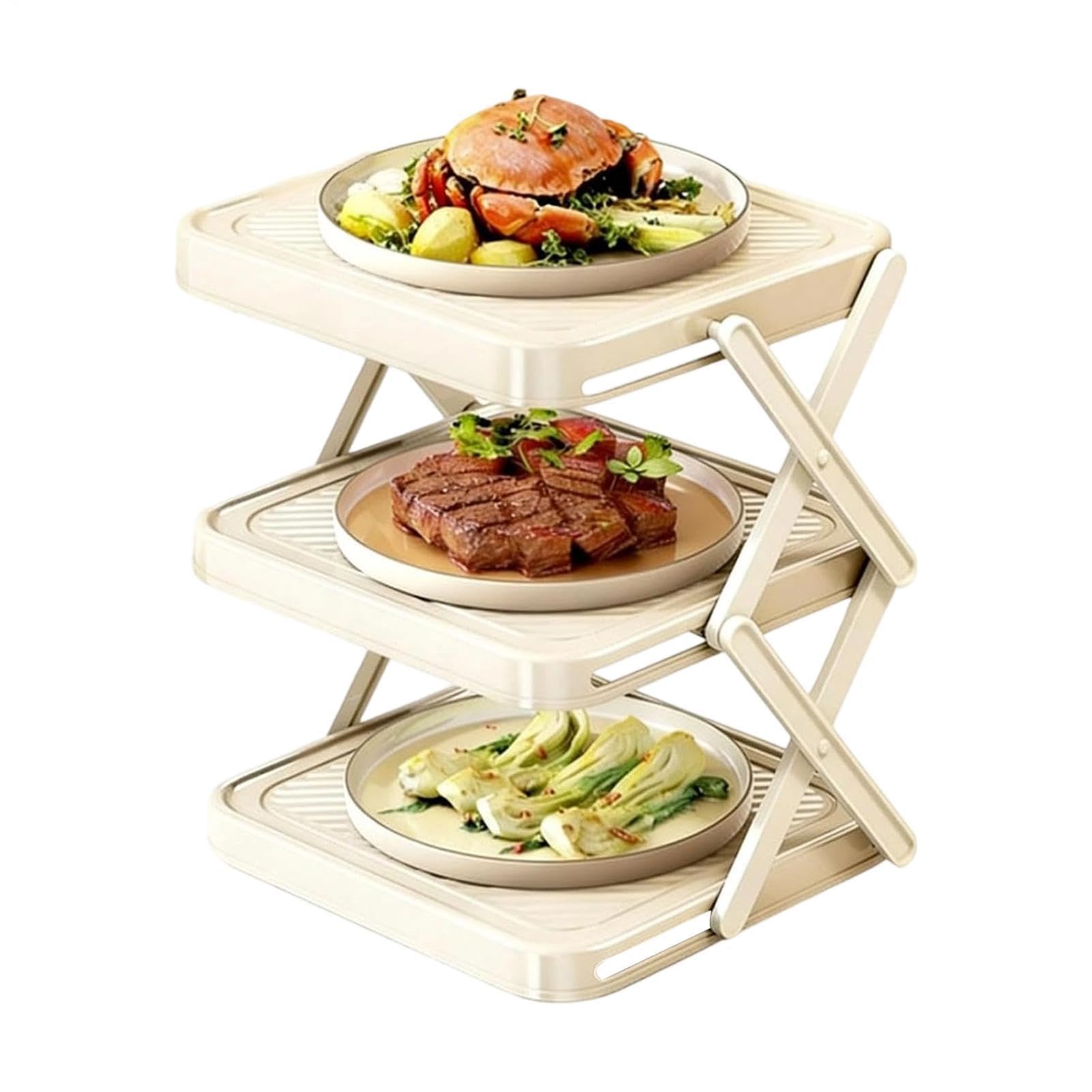 Bandeja plegable para preparación: soporte de almacenamiento resistente para mostrador