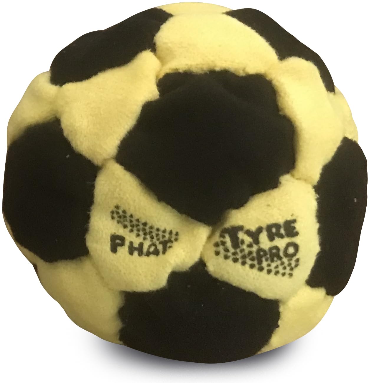 DIRTBAG PT Pro 32 Panel Footbag Hacky Sack, Flying Clipper Original Design, Steel Pellet Filled for Maximum Control Handsewn - Yellow/Black.