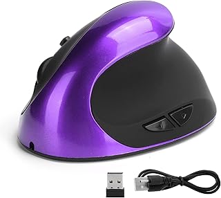 Optical Vertical Mouse 3rd Gen Right Hand Ergonomic Grip Office Gaming Computer Mice Vertical Mouse Silent Mice(Purple)