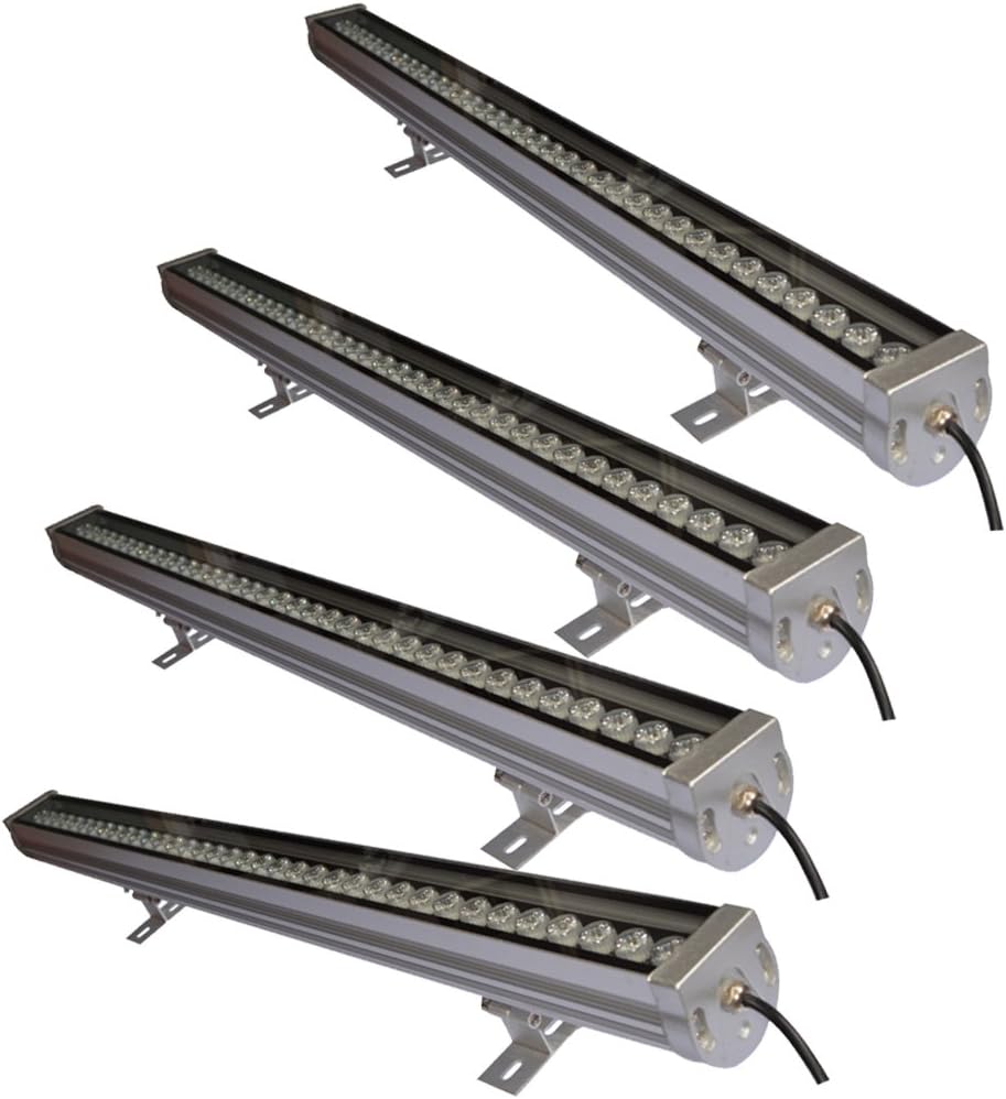 36W LED Wall Washer Light IP65 Waterproof Landscape Lighting AC85-265V Input Building Floodlights 1 Meter Length Linear Lamp - Pack of 4 (White)