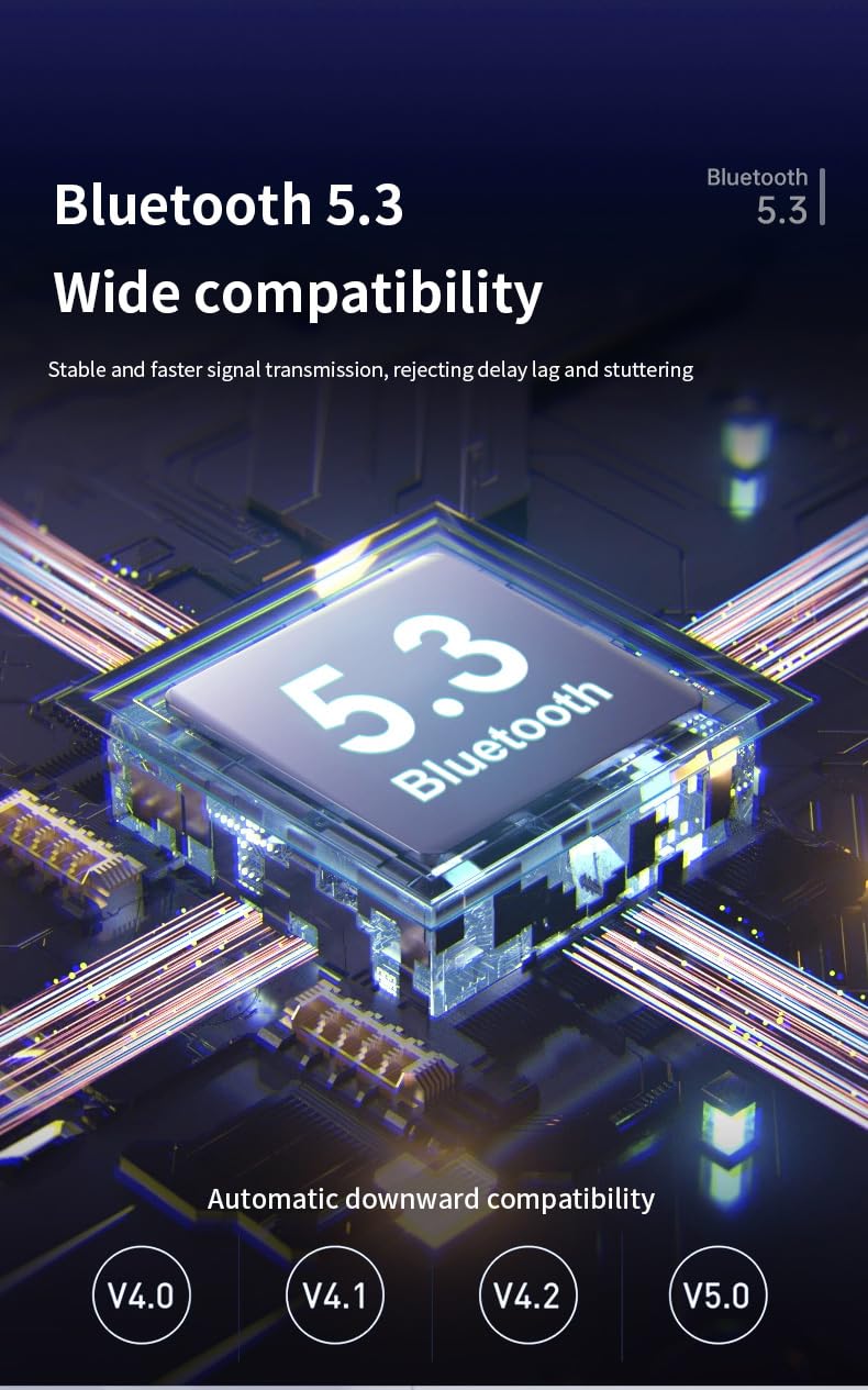 Adaptador USB 2 en 1 transceptor 5.3, adaptador USB Bluetooth, adaptador USB inalámbrico auxiliar de 3.5 mm, baja latencia, micrófono integrado, transmisión de música, llamadas manos libres,