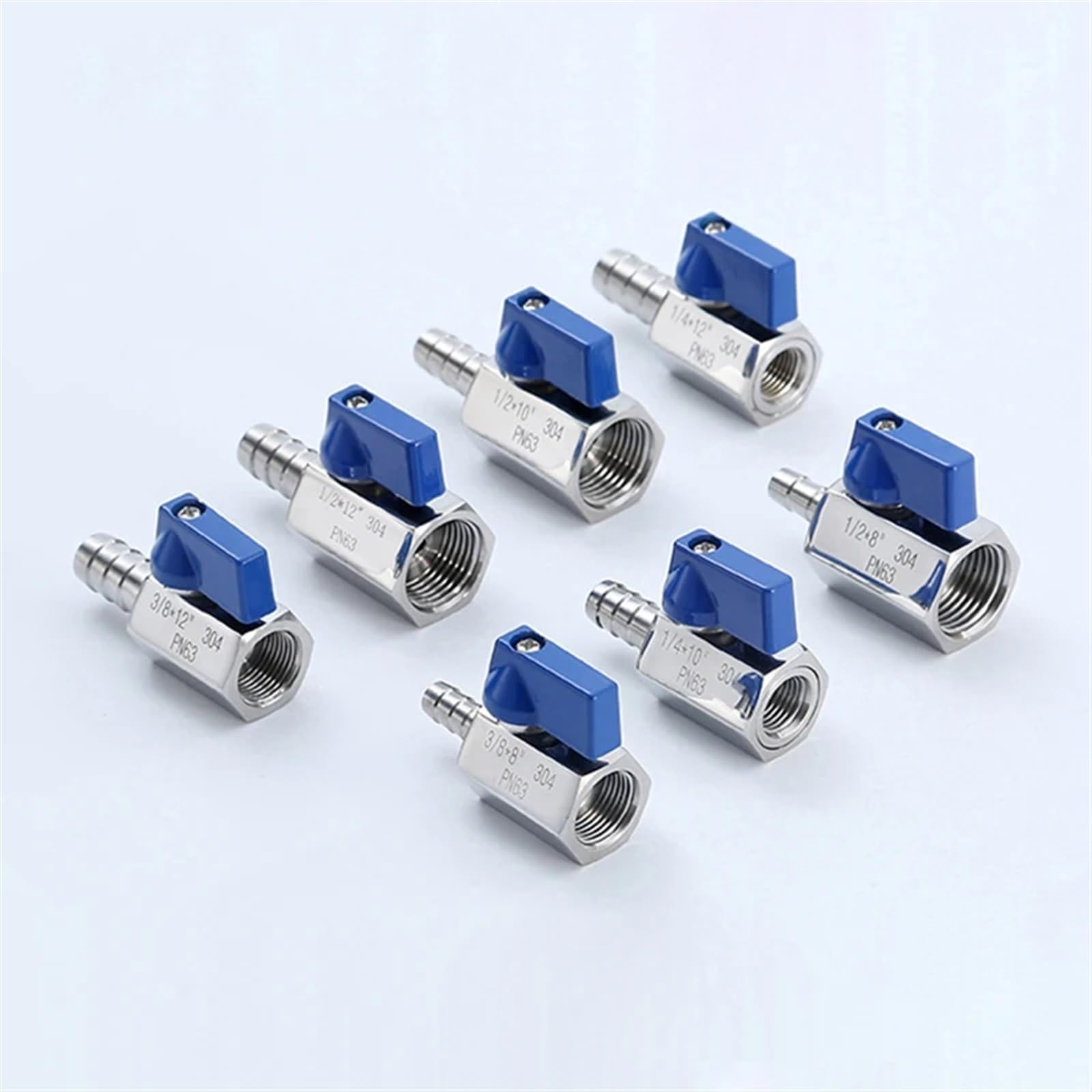 Mini robinet à bille 3/8 inox pour tube 8mm vanne eau miniature