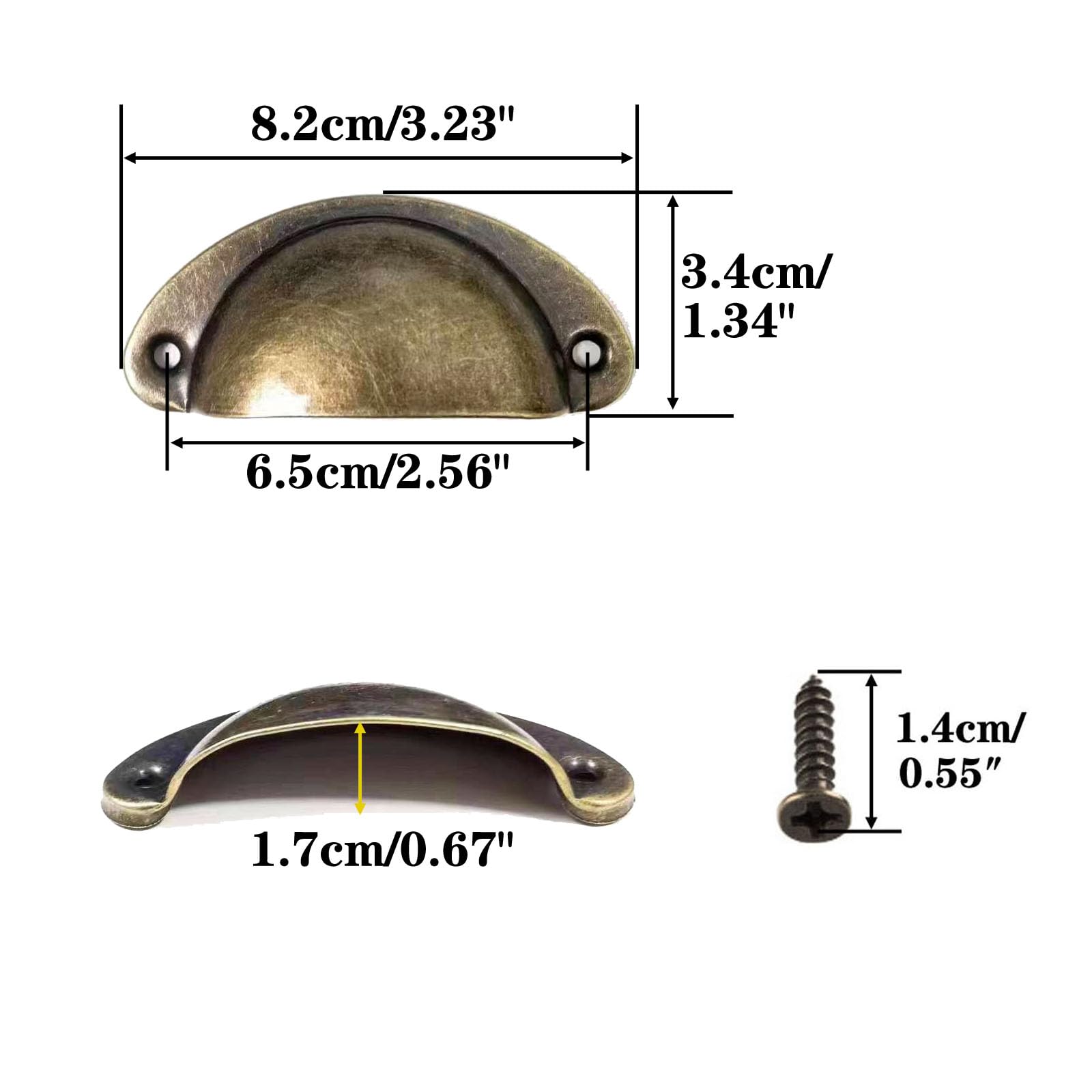 Beilala Cabinet Cup Pull Handles, 12 Pack Kitchen Shell Cupboard Handles - Image 2