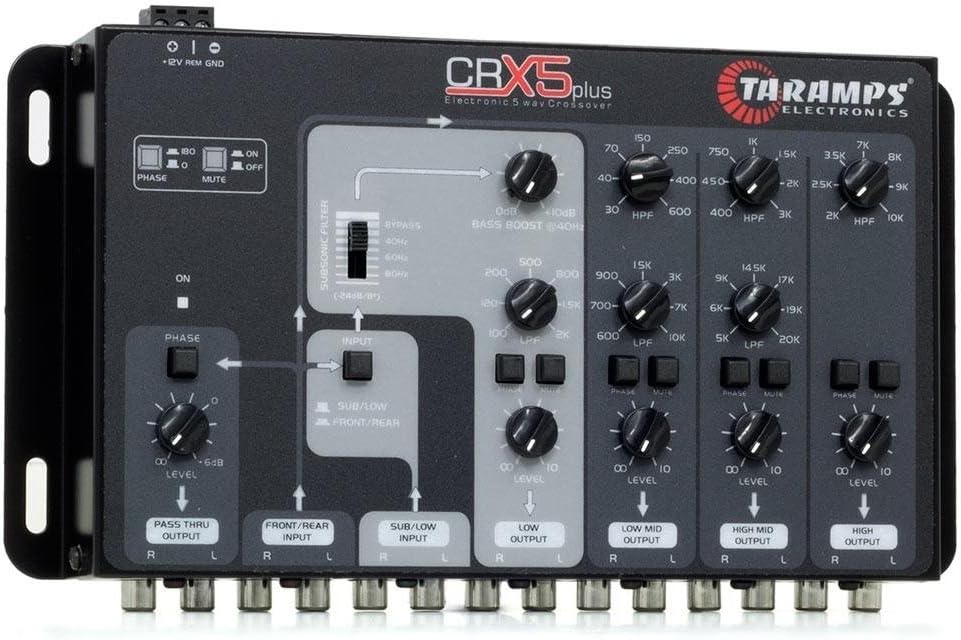 Taramp’s Five-Way Electronic Car Audio Crossover System,Black,CRX5