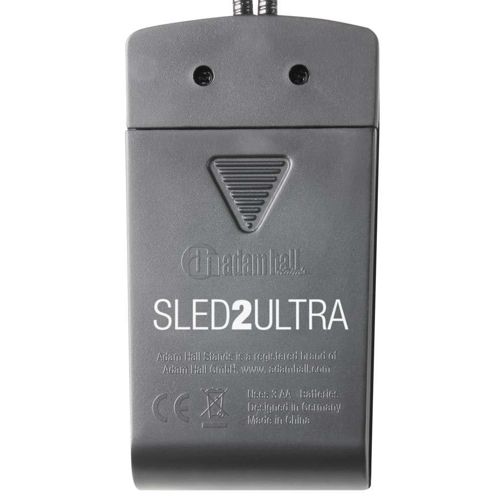 2 Stück ADAM HALL SLED 2 ULTRA - LED 2-Arm Notenpultleuchte incl. 6x AA Batterien, Flexilight Minilight Schwanenhalslampe Leselampe Klemmlampe SLED2ULTRA