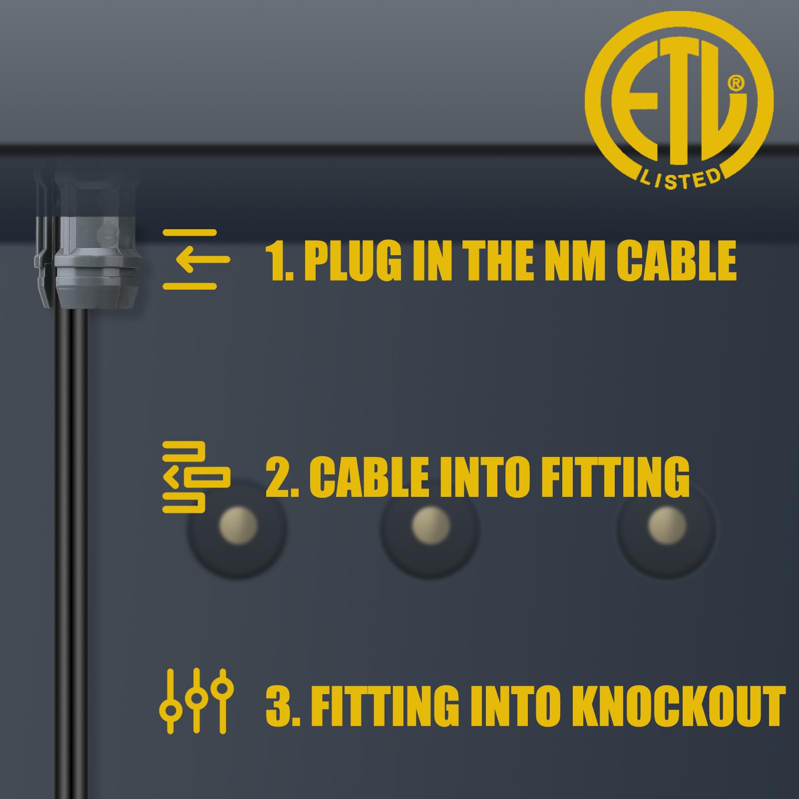 Amazon.com: Copkim 100 件非金屬纜線連接器NM 線材固定扣省力卡扣式安裝適用於接線單個14/2-10/3  Awg,兩個14/2-12/2-14/3 Awg,等認證(1/2 英吋) : 家居裝修