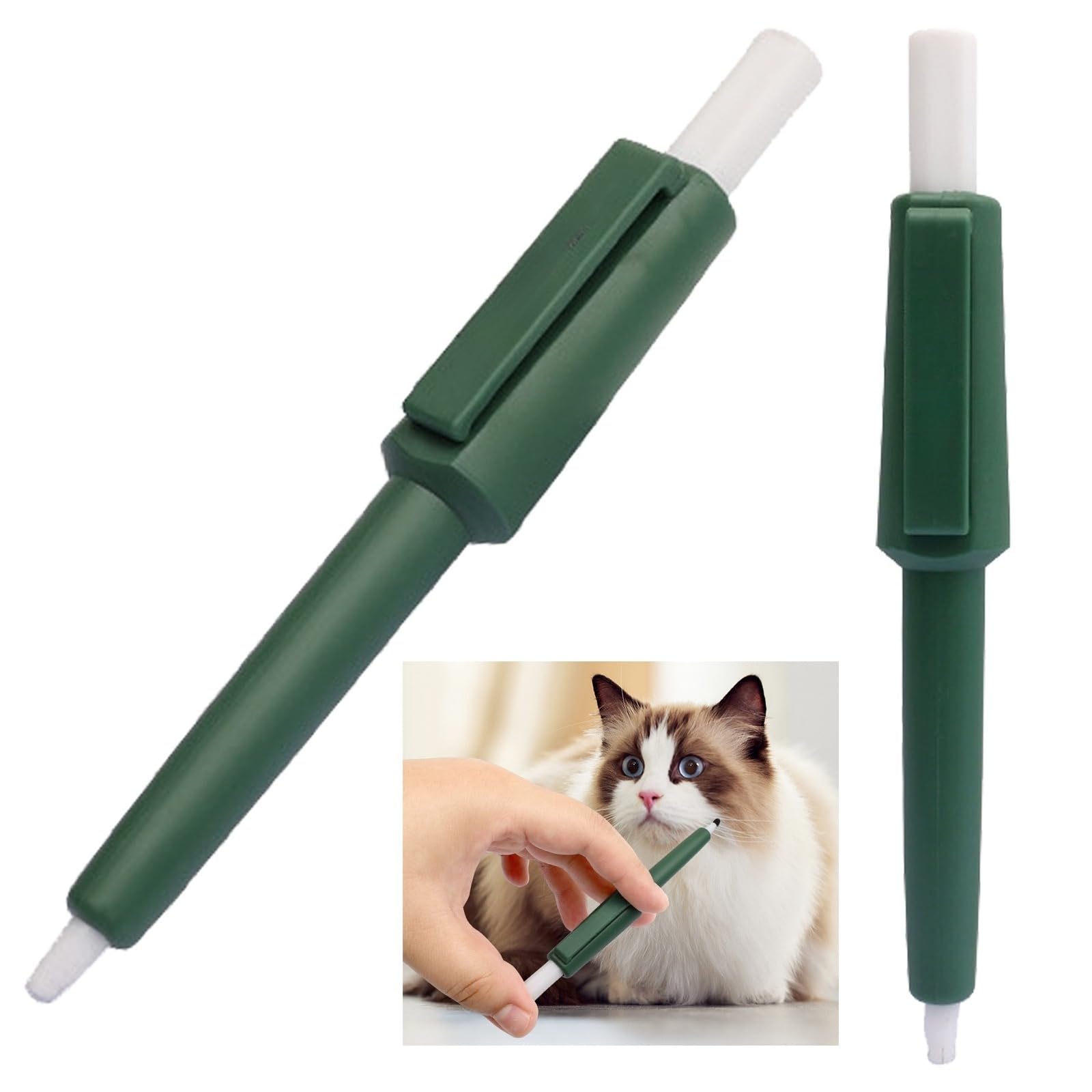 Amazleer 2-piece tick sling set, practical tick remover for dogs, cats and horses, tick tweezers and tick lasso for effective tick removal for nymphs and adult ticks (green)