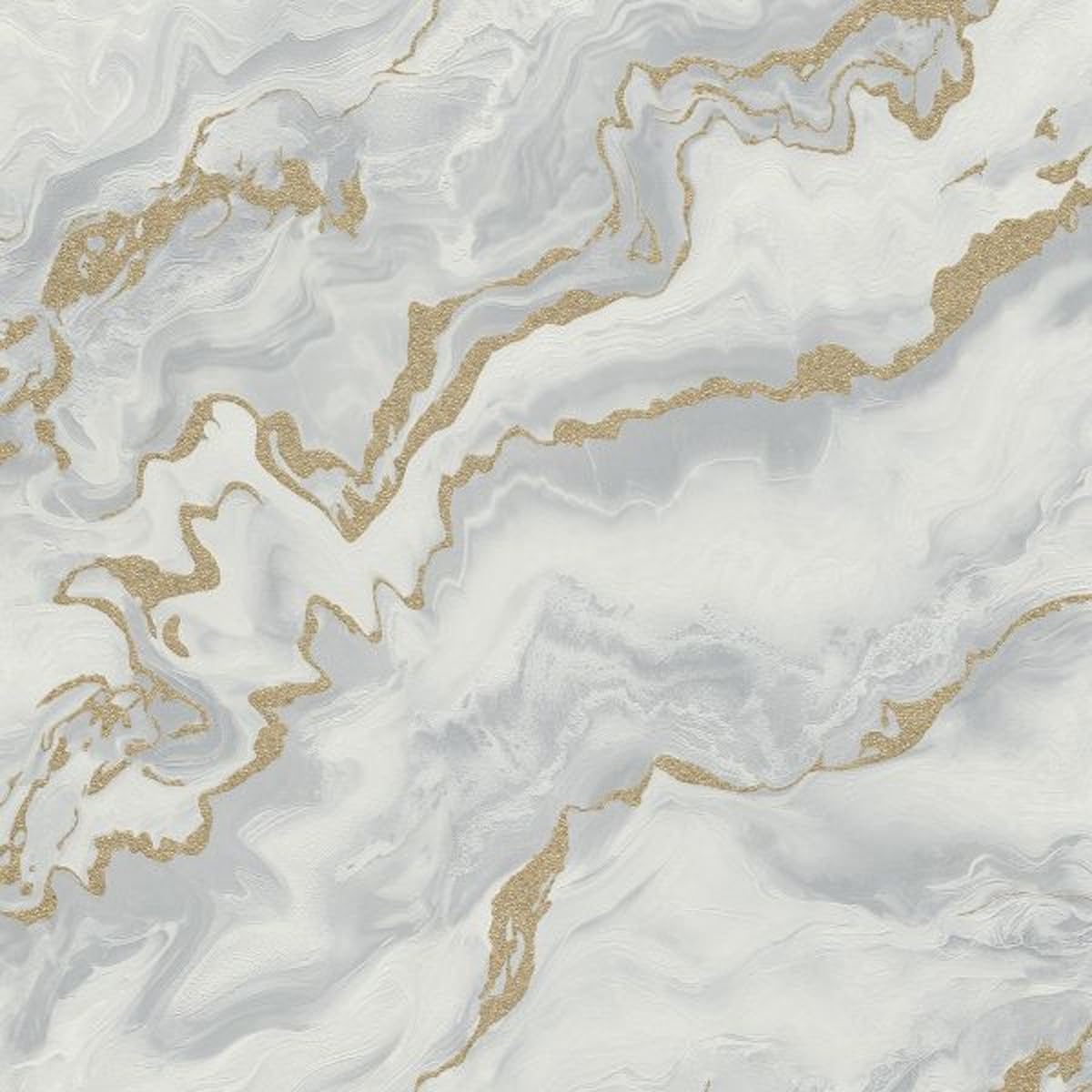 Erismann Elle Decoration Mystic Spell Grey Vinyl Wallpaper - Textured Stone Look Marble Finish - Glitter Details