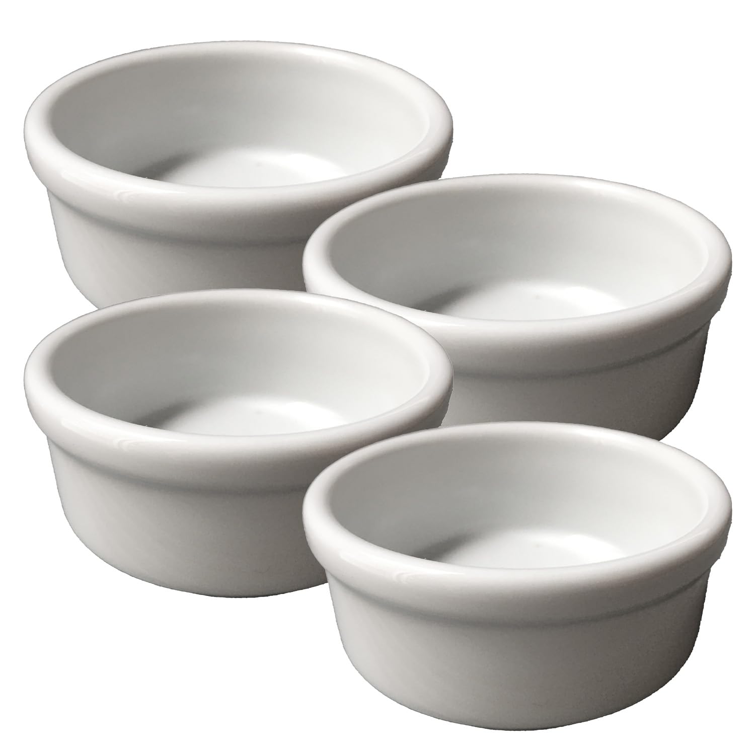4 x 8cm Porcelite Ramekins, White