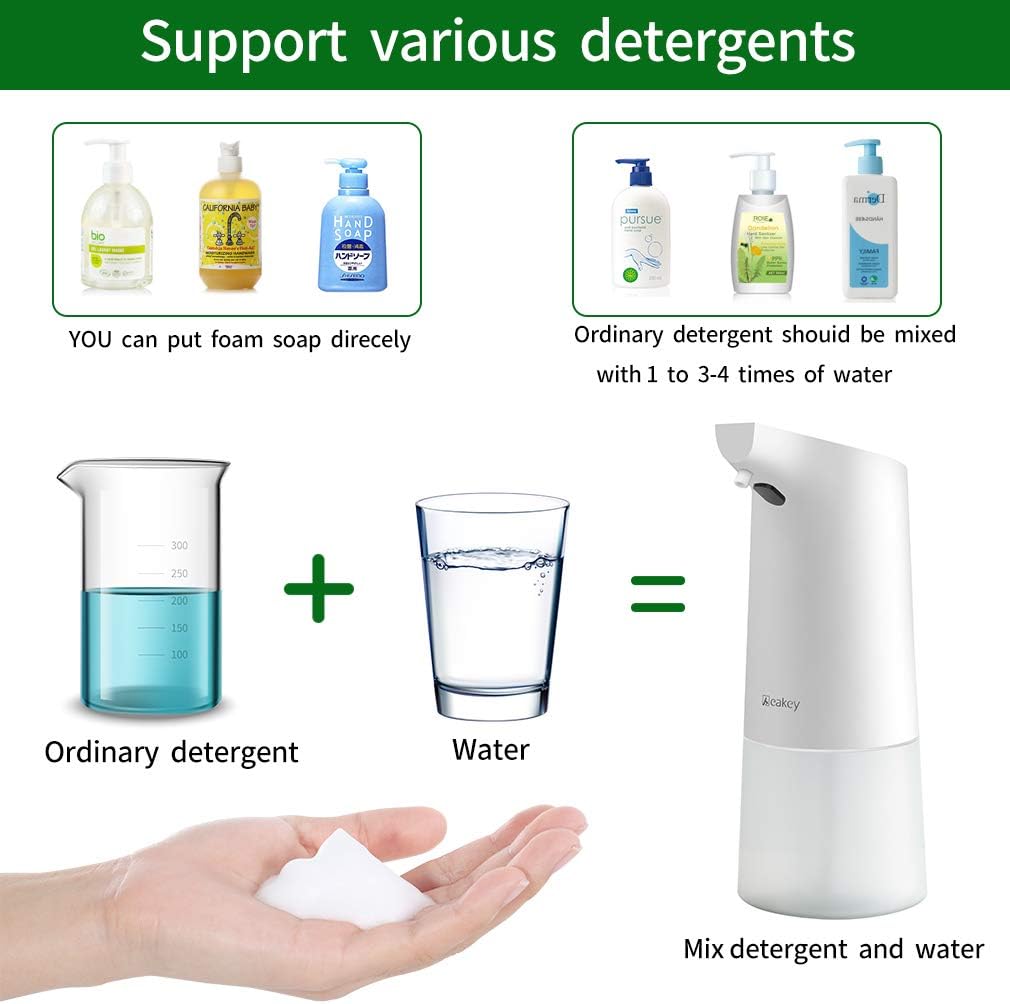 Aeakey Soap Dispenser, Electric Automatic Foaming Soap Dispenser Touchless Battery Operated Adjustable Soap Dispenser Volume Control Switch for Bathroom Kitchen Toilet Office Hotel