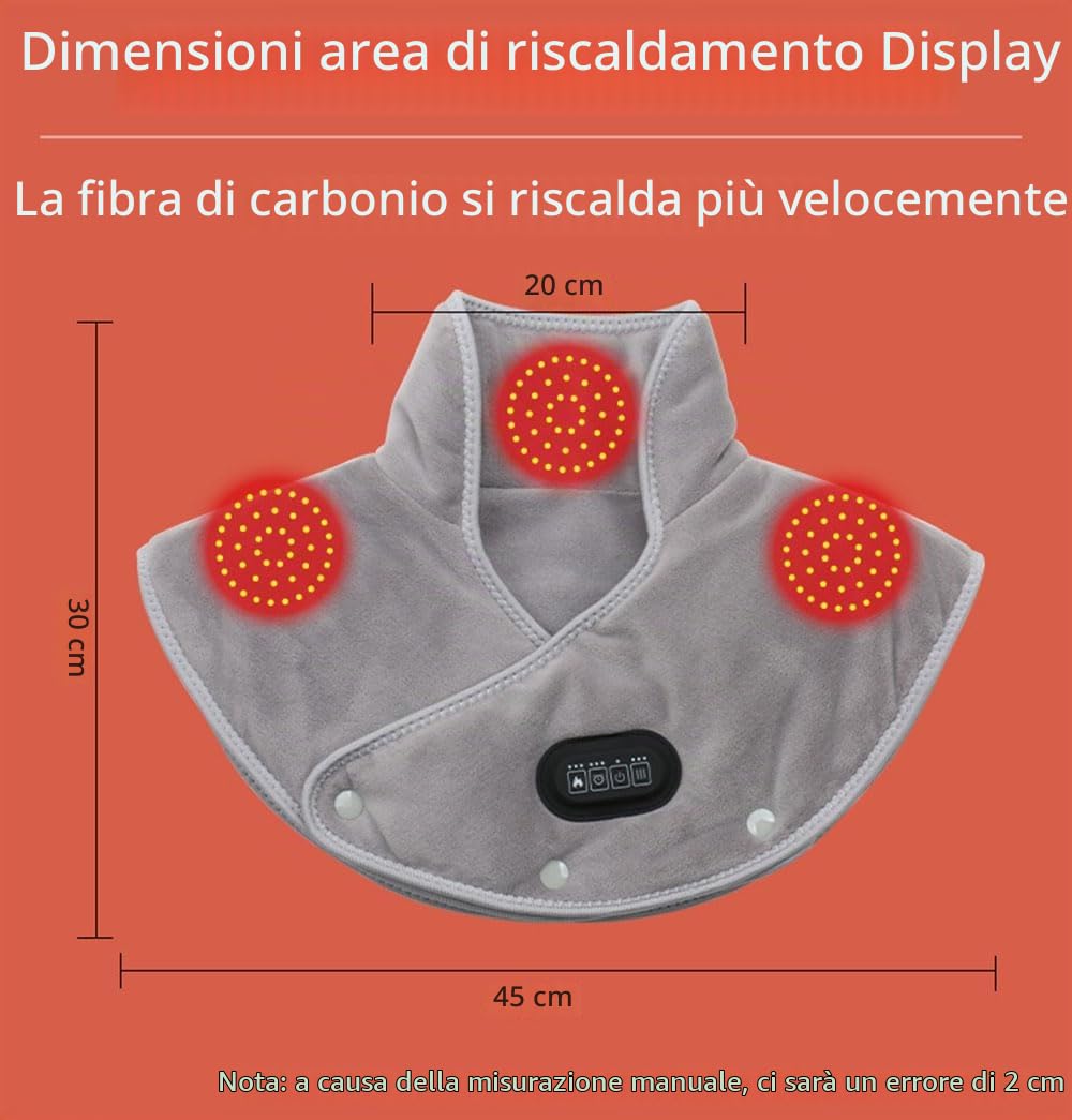 Termoforo Senza fili per Cervicale Spalle con 5000mAh Power Bank, Con peso Cuscinetto termico per alleviare dolore per collo spalle 3 Temperatura Scaldacollo riscaldato Scaldacollo spalle (Grigio)