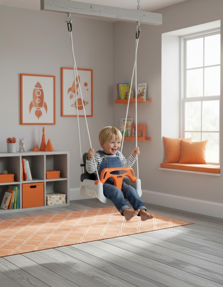 COIL Columpio para niños Columpio para bebés Columpio 3 en 1 para exteriores Columpio ajustable para niños Interior con respaldo Columpio para niños Columpio para niños