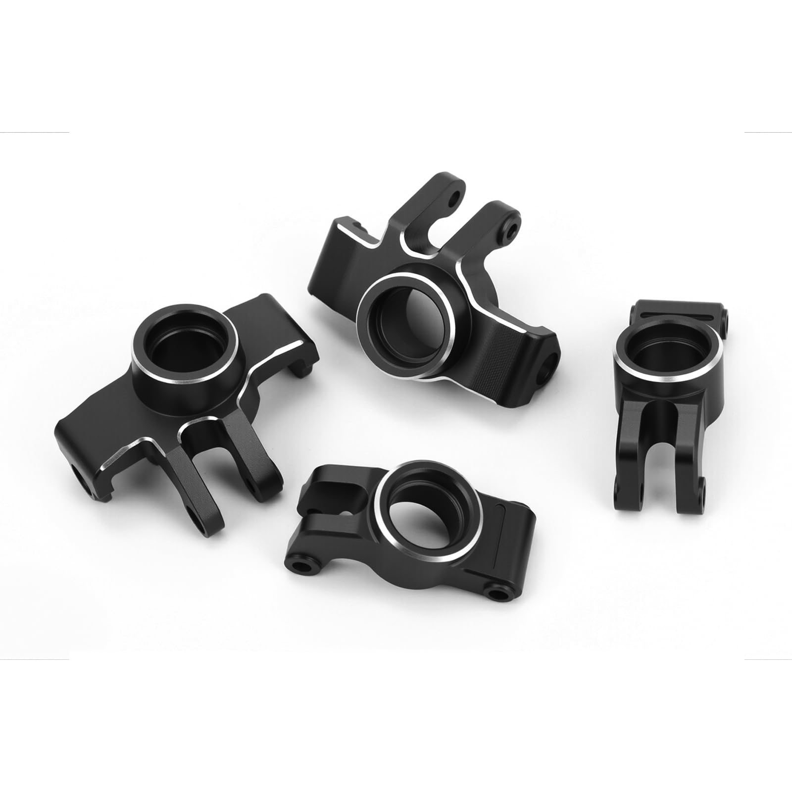 Aluminum Front Steering Block Knuckles & C-Hubs Caster Blocks & Rear Hubs Hops Up Upgrade Parts for Arrma 1/18 Granite Grom Mega 380 (Black)