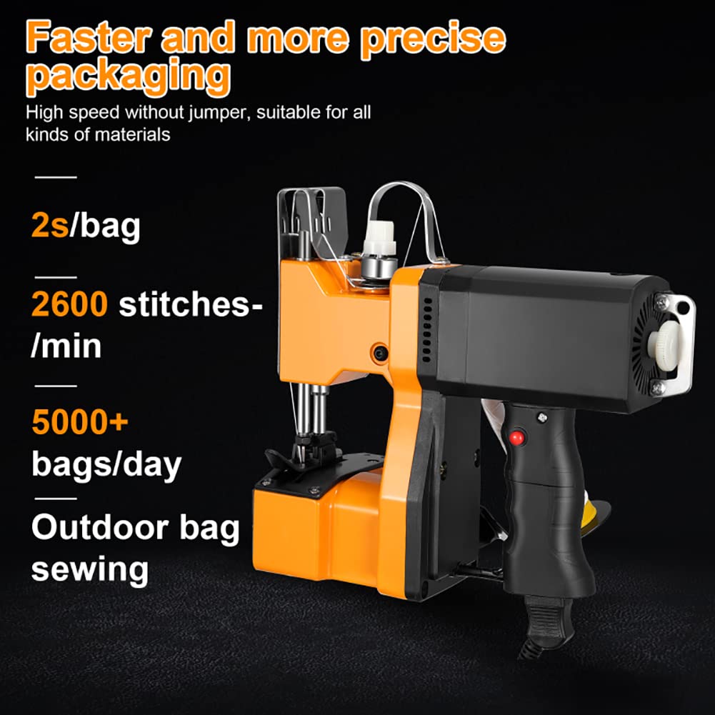 Machine de Fermeture de Sac électrique, 190 W, scelleuse de Fermeture de Sac à Main, 2 s/Sac, Couture d'emballage de Sac pour Sac/tissé/Riz/Peau de Serpent/Papier/Sacs en Plastique
