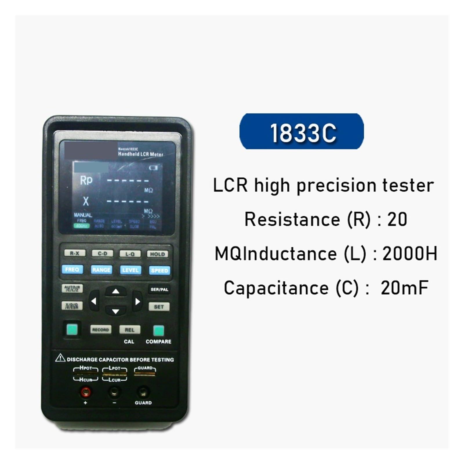 Medidor LCR Medidor LCR Digital de mano, puente Digital, resistencia, inductancia, capacitancia, medición de alta precisión(1833C)