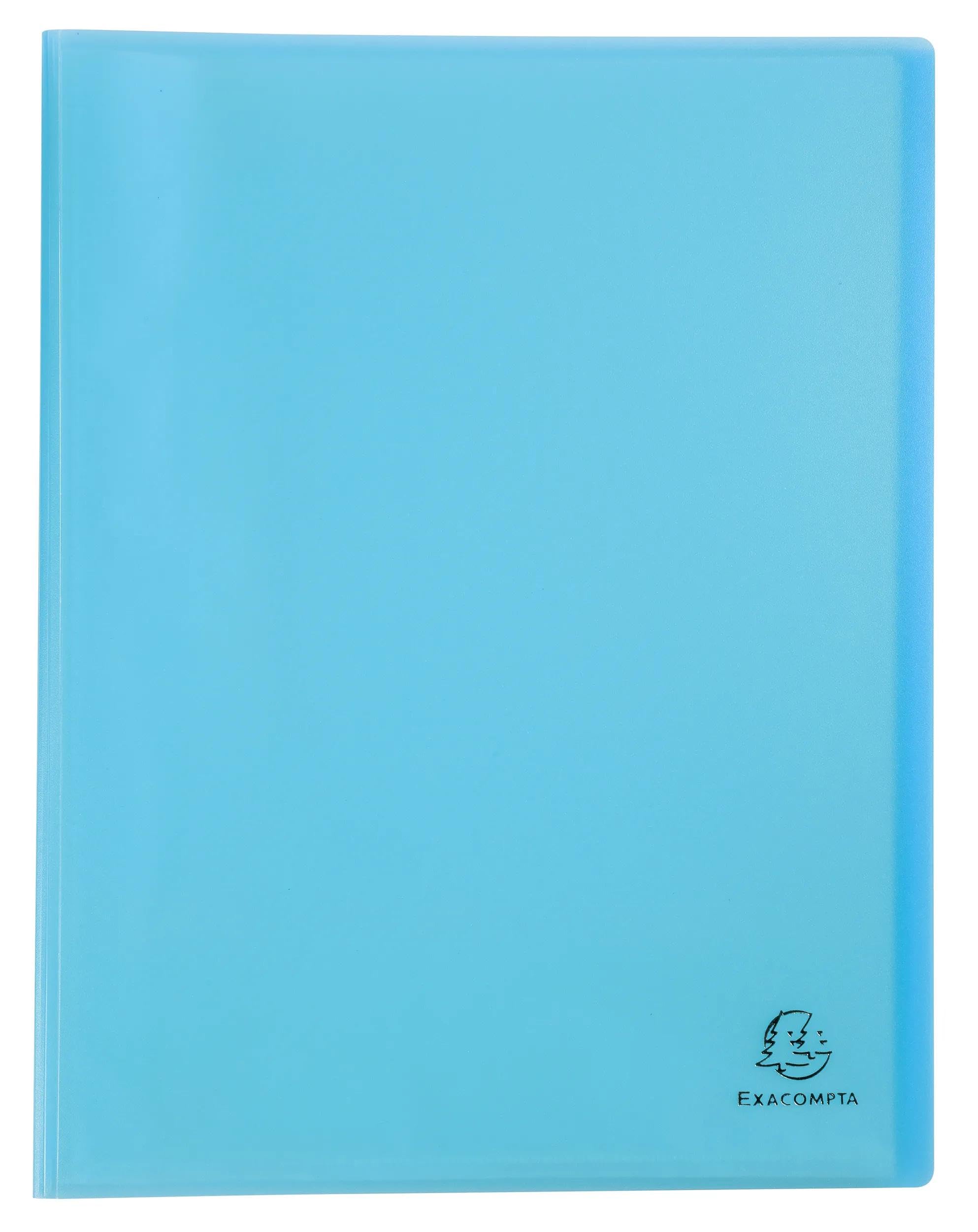 Exacompta - Nr ref. 88670E - Karton 8 Chromaline Pastel Teczka na dokumenty - 60 gładkich kieszeni kryształowych - 120 widoków - A4 - wymiary 24 x 32cm - półprzezroczysta okładka z poliestru