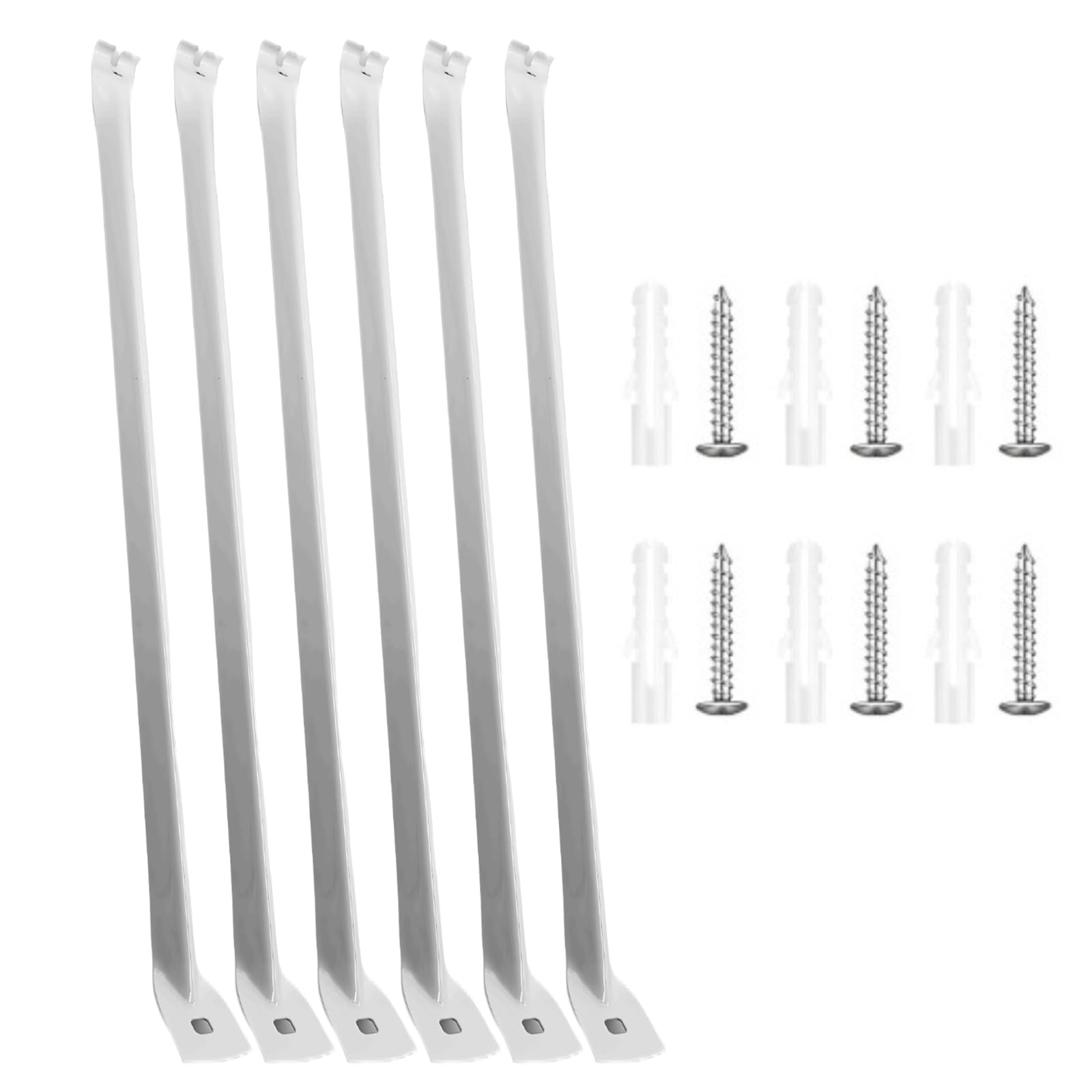 6Pieces 17Inch Stainless Steel Wire Rack Brackets Accessory for Closet Shelving Installation Includes Anchors and Pin Closet Wire Shelving