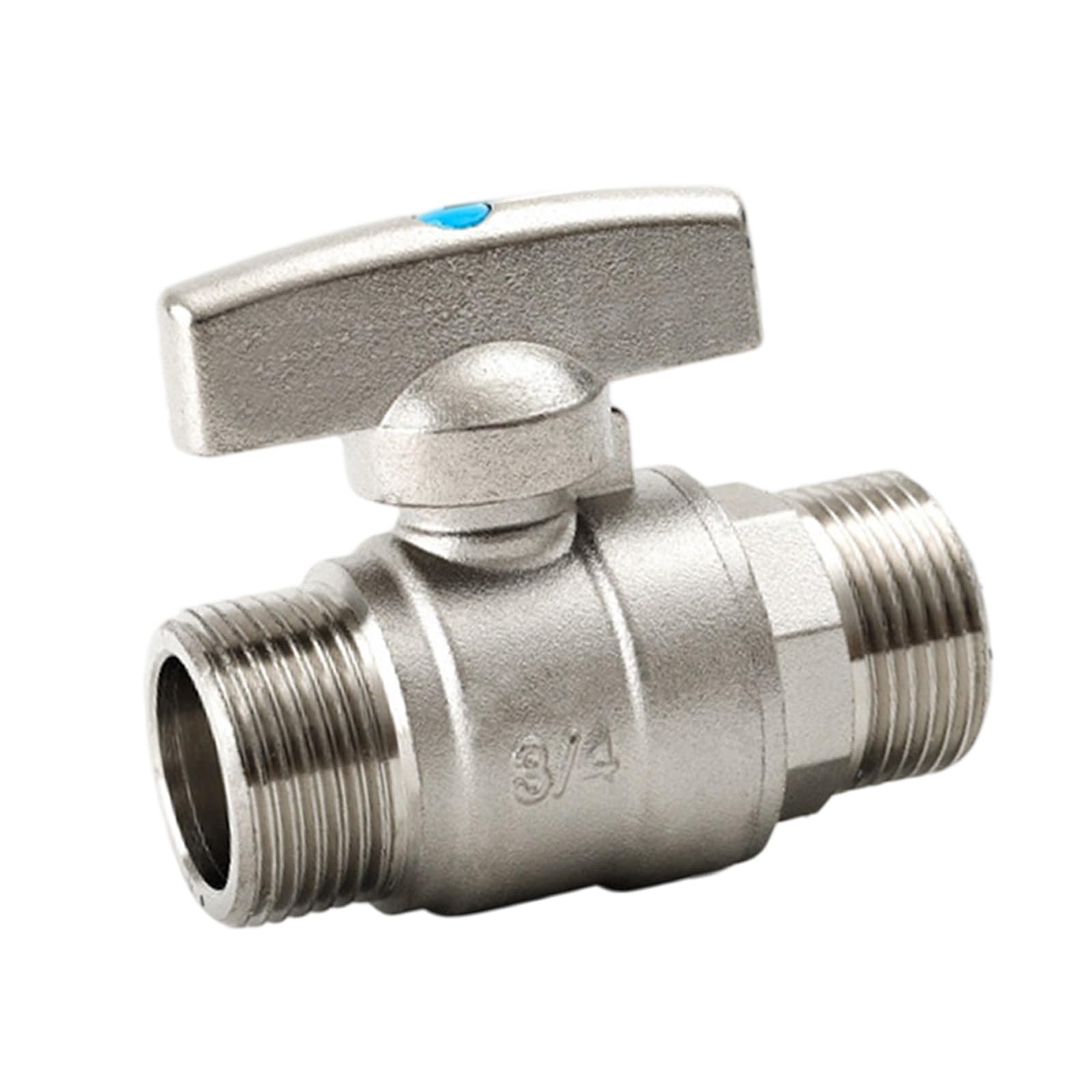 Duty Butterfly Handle with Double Male Thread 1/2" & 3/4" for Industrial Plumbing Thickened Butterfly Handle Ball