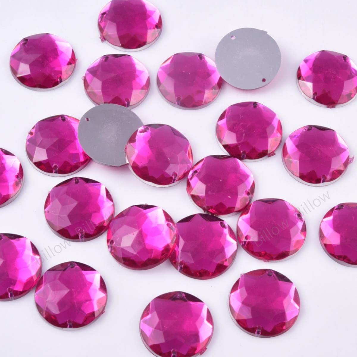 CraftbuddyUS 50 Pezzi 14 Mm MISTI Rotondi Da Cucire Su Pietre Di - Foto 11