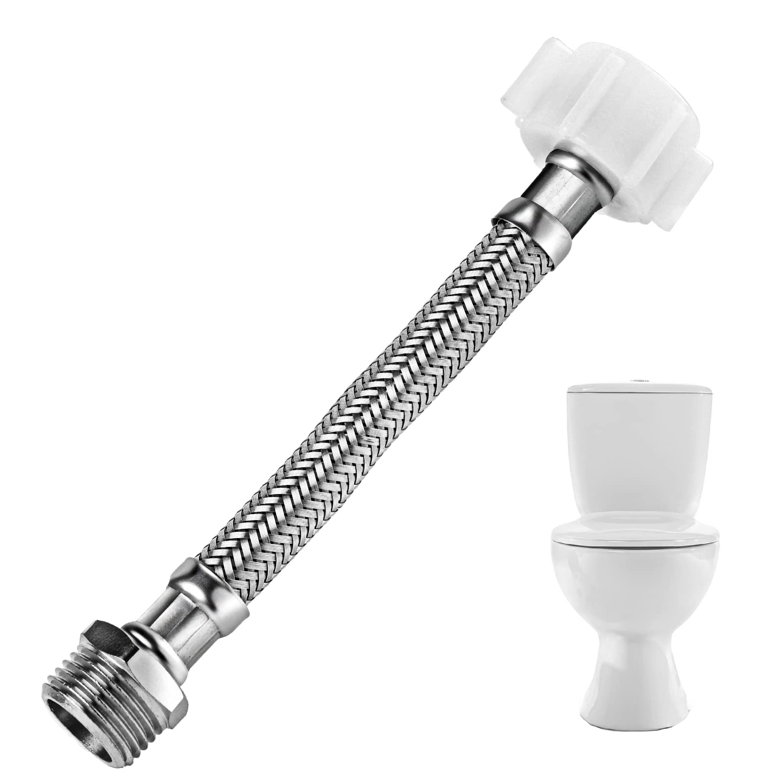 Tn Blancas Manguera Blindada Flexible Para Agua Potable - DN25 1AG X 1ÜM, Curva De 90°, Longitudes De 30 Cm A 2 M | Sin Marca Tubería Flexible Potable