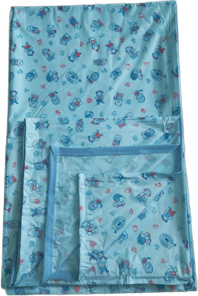 Mothers Choice® Queen Size Waterproof PVC Plastic Mattress Protector/Bed Protection Sheet for Baby and Adult, 78 x 52 Inches - Pack of 1, Blue