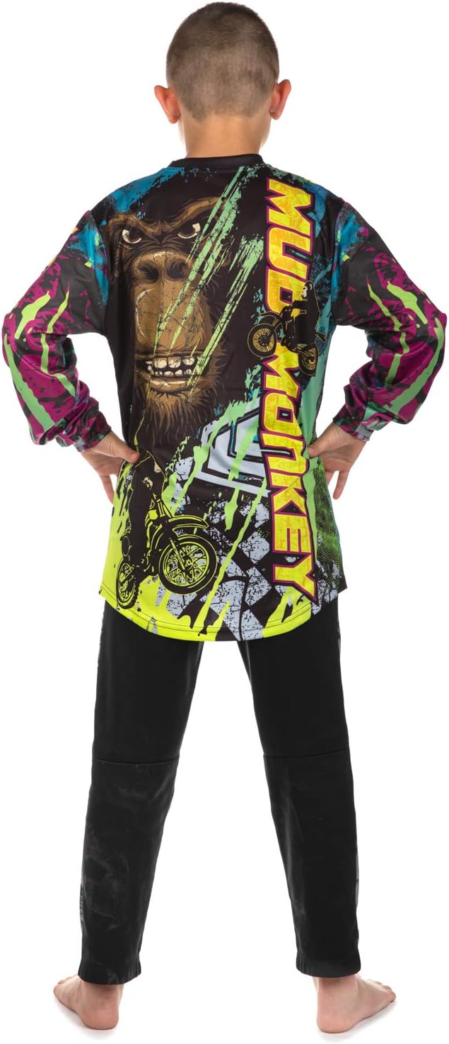 Men’s Dirt Bike Shirt and Motocross Jersey, Longsleeve MX Gear for BMX and MTB Riding, Adult Sizes XS-3XL