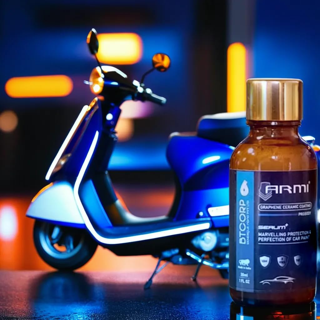 ARMI Graphene Ceramic Coating For Car | Durable Paint Protection Formula | Self Cleaning | Hydrophobic Ceramic Coating | Hydrophobic Finish Spray | 30ml with free Applicator Microfibre Towel 1