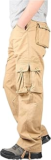 Cargo Pants for Men Relaxed Fit Lightweight Cotton Casual Joggers Athletic Trousers Hiking Straight Sweatpants