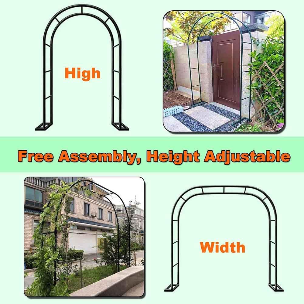 Robusto arco da giardino in metallo per rose 1.4M/1.8M/2.4M/3M/3.5M durevole traliccio pergola per matrimoni all'aperto Colore verde W2.4M* H2.2M Struttura di supporto