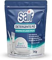 Detergente Para Máquinas De Lavar Louças Saif 1Kg, Sabão Em Pó Para Lava Louças, Azul, Ação 2 Em 1 Secante E Abrilhantador, Facilitando Sua Vida, Maximizando Toda Limpeza