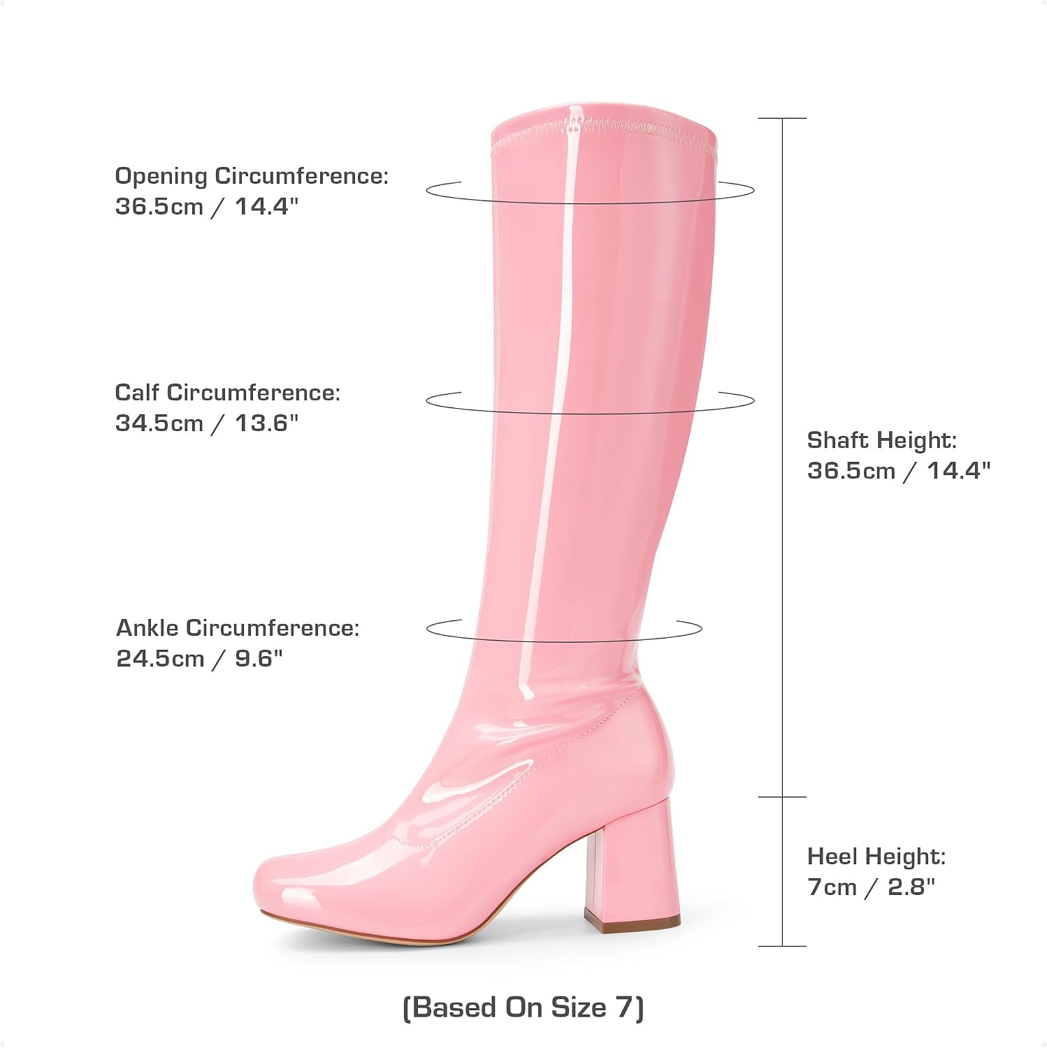 DREAM PAIRS Women's Gogo Boots Chunky Knee High Boots image 5