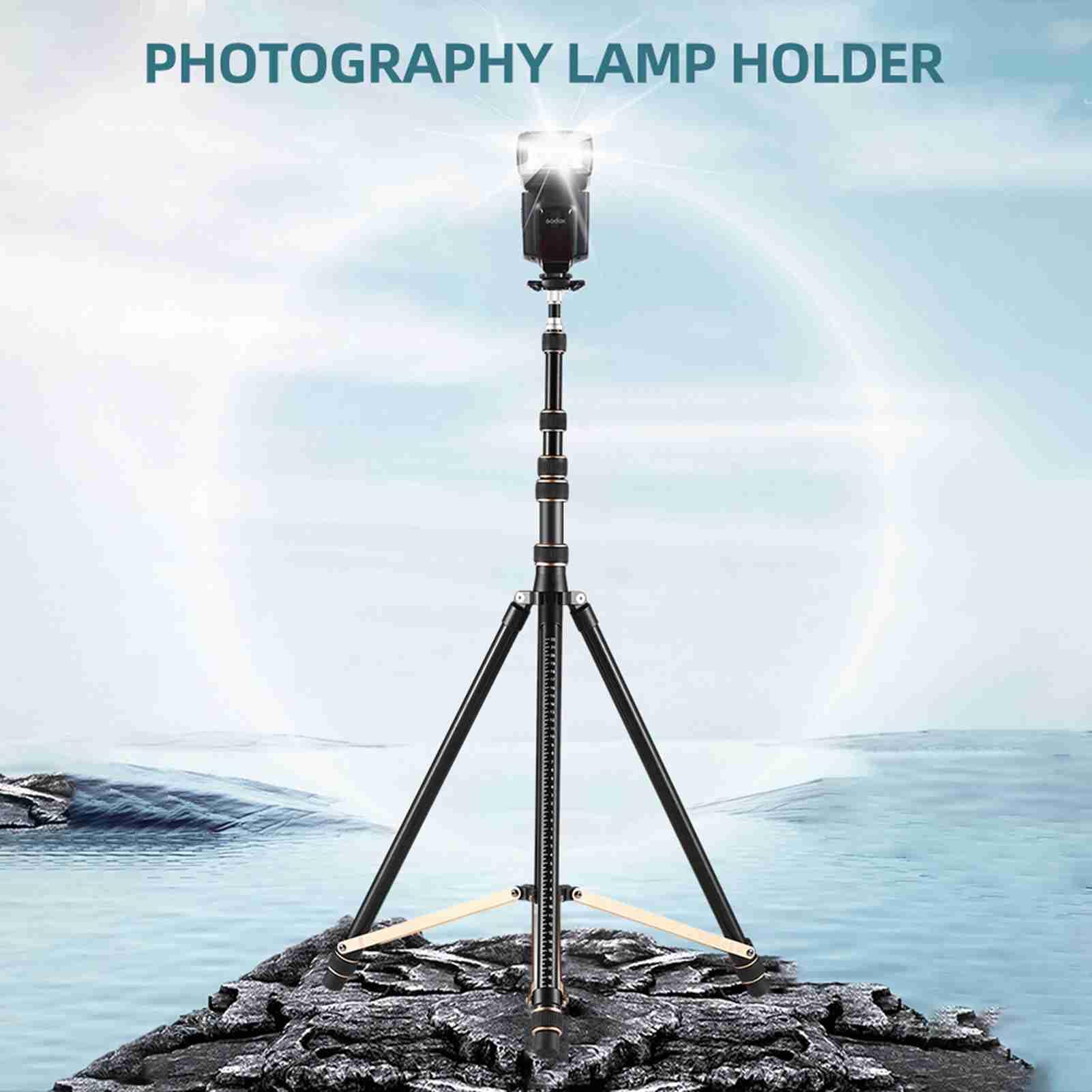 Regulowany Stojak na lampę Wideo ze Stopu Aluminium do Lampy Pierścieniowej LED Wygodne Pokrętło Regulacji 252 Cm/99 Cali do Filmowania Fotografii (Włókno węglowe)