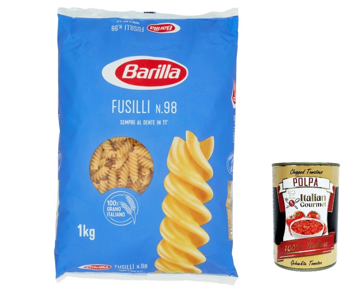 Italian Gourmet Fusilli N.98 pâtes italiennes en spirale 12 x 1kg