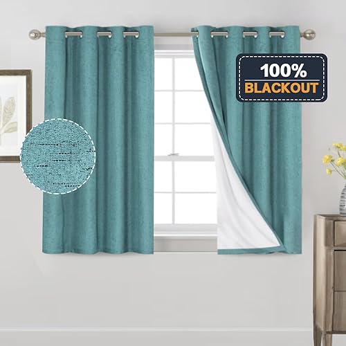 Miniatura 410 de PrinceDeco Cortinas opacas 100% para dormitorio, cortina de lino para puerta corrediza de cristal, cortinas opacas extra anchas con ojales Arena