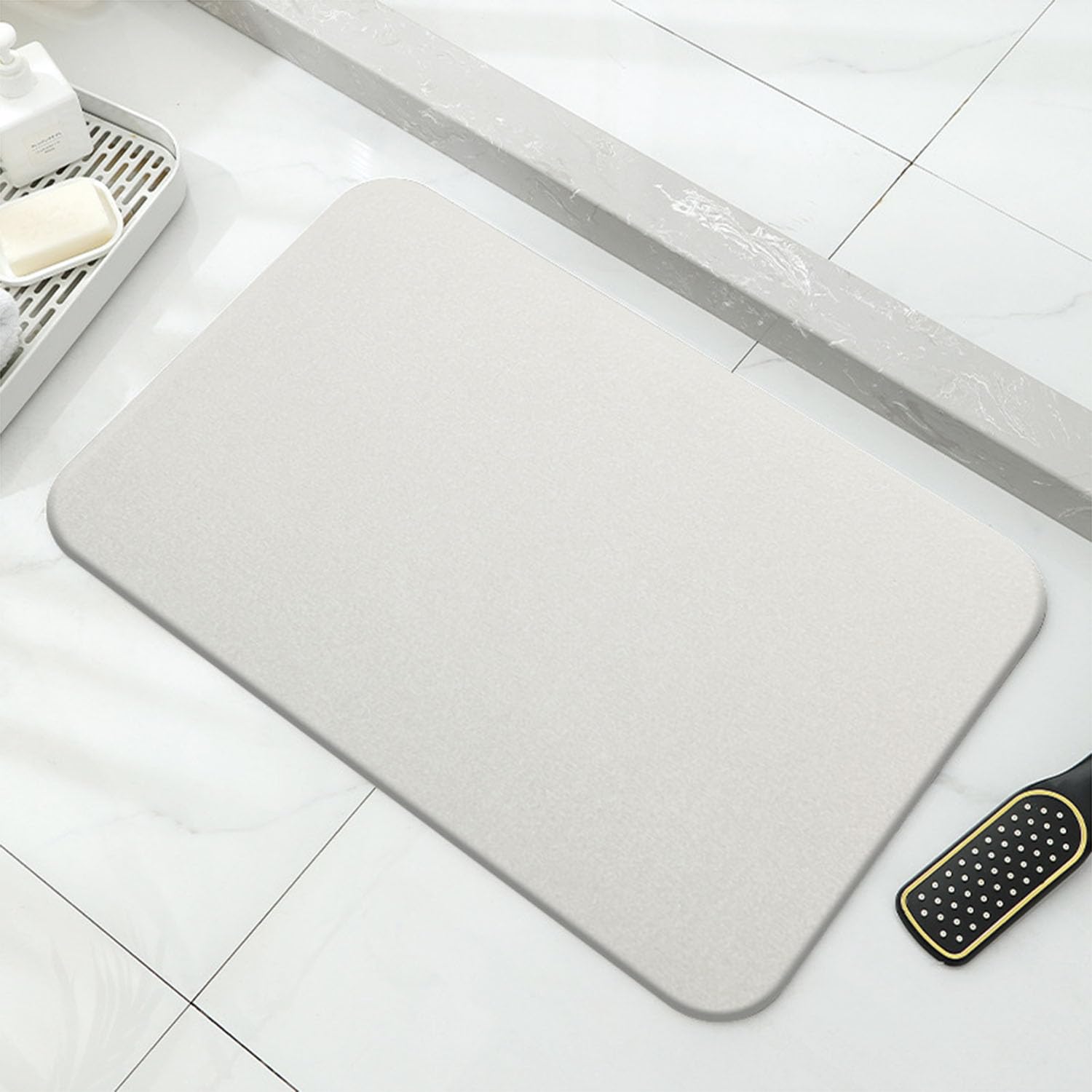Tapis de bain en diatomite absorbant et antidérapant pour douche