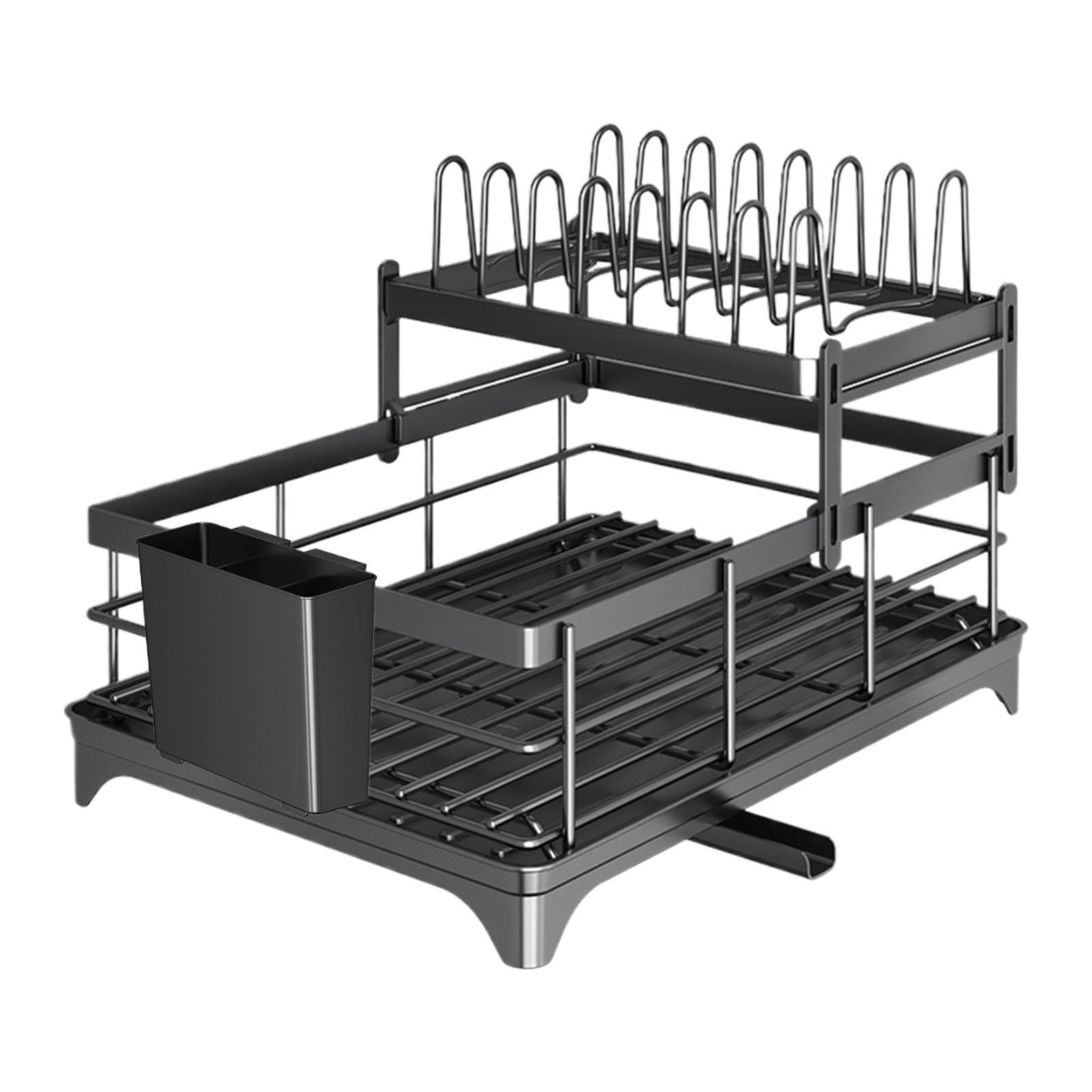 Genérico Geschirrtrockner für die Küchentheke, Organizer und Abtropfgestell, 2 Ebenen, robust, für Zuhause, Restaurant, Hotel, Apartment, Bauernhof, Camping, Schränke